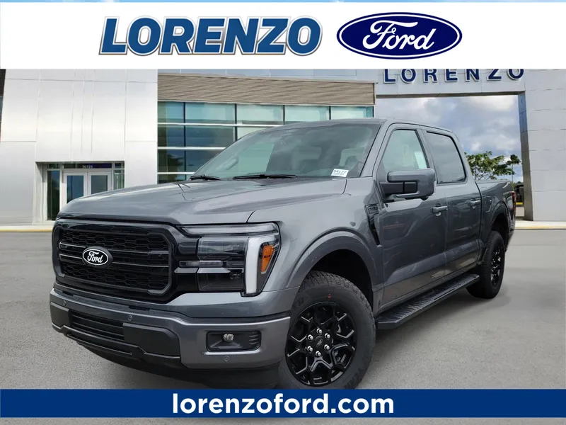 2026 Ford F-150 LARIAT in Gray — front three-quarter view