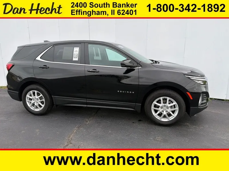 2024 Chevrolet Equinox LT in Black Metallic — front three-quarter view