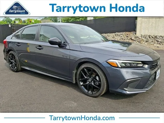 2024 Honda Civic Sport in Meteorite Gray Metallic — front three-quarter view