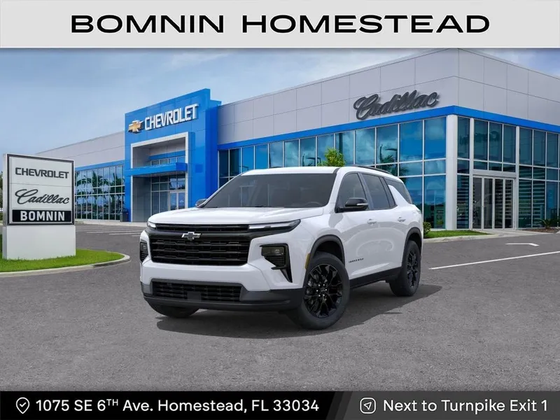 2026 Chevrolet Traverse LT in Summit White — front three-quarter view