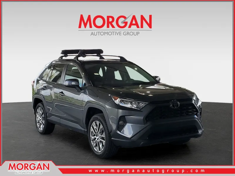 2021 Toyota RAV4 XLE Premium in Magnetic Gray Metallic — front three-quarter view