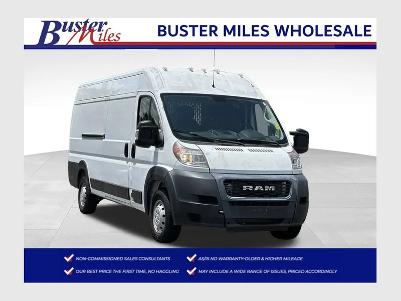 2019 RAM ProMaster Cargo Van Base in White — front three-quarter view