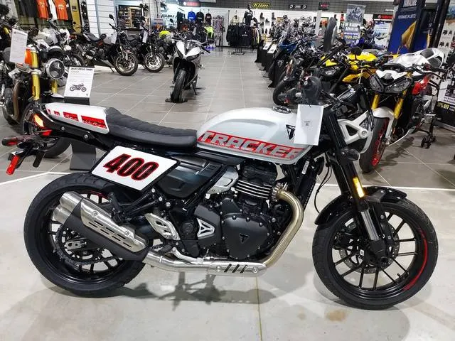 2027 Triumph TRACKER 400 — front three-quarter view