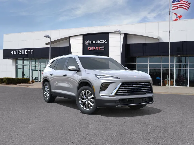 2026 Buick Enclave Preferred in Moonstone Gray Metallic — front three-quarter view