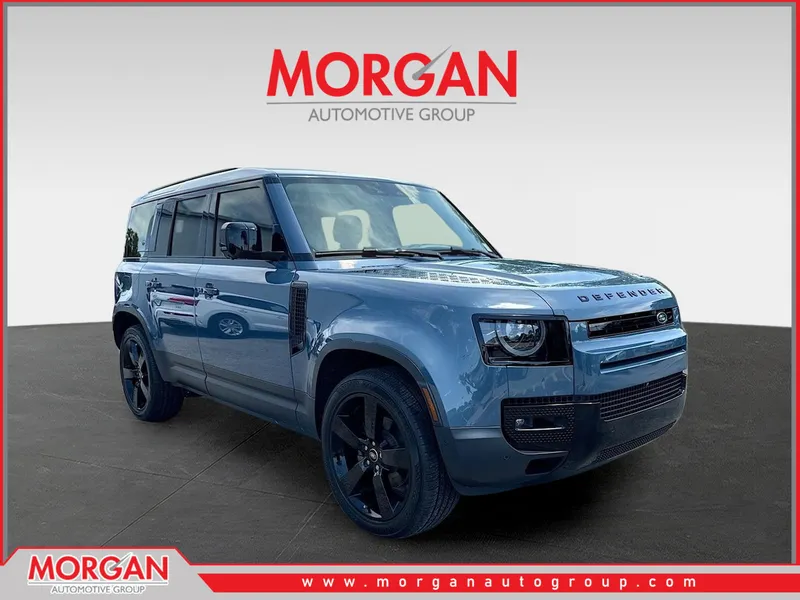 2024 Land Rover Defender S in Tasman Blue Metallic — front three-quarter view