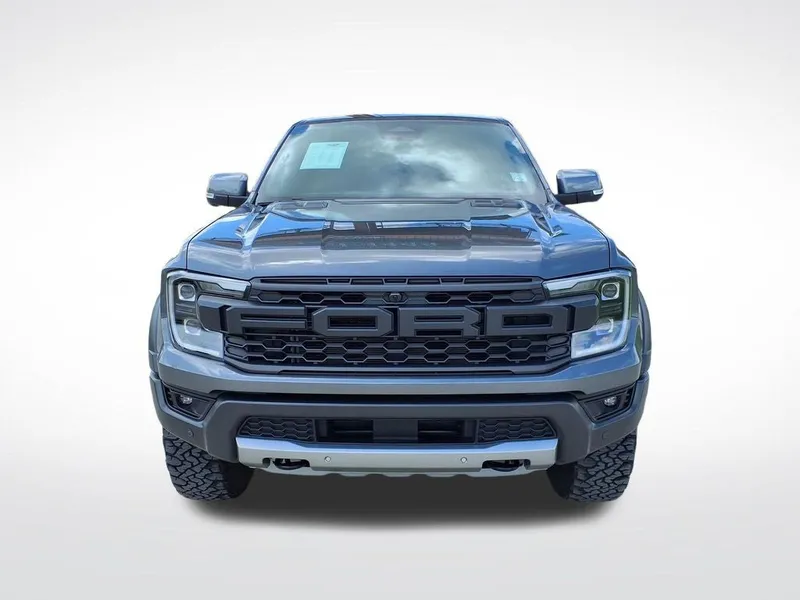 2025 Ford Ranger Raptor in Gray Metallic — front three-quarter view