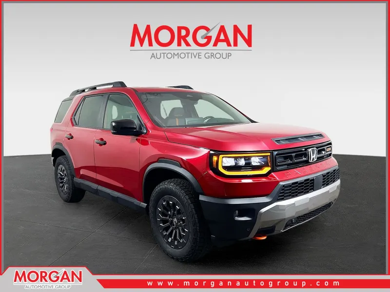 2026 Honda Passport TrailSport in Red — front three-quarter view