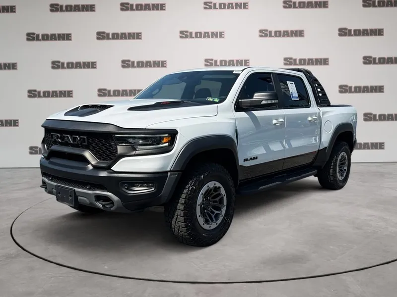 2022 RAM 1500 TRX in Bright White Clearcoat — front three-quarter view