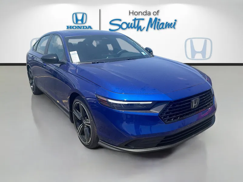 2026 Honda Accord Hybrid Sport in Still Night Pearl — front three-quarter view