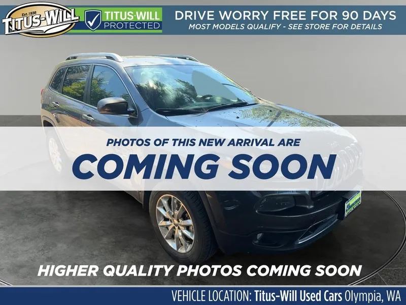 2015 Jeep Cherokee Limited in Granite Crystal Metallic Clearcoat — front three-quarter view