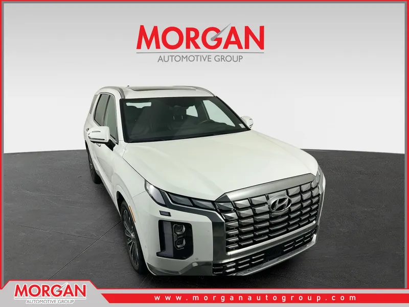 2025 Hyundai Palisade Calligraphy in Hyper White — front three-quarter view