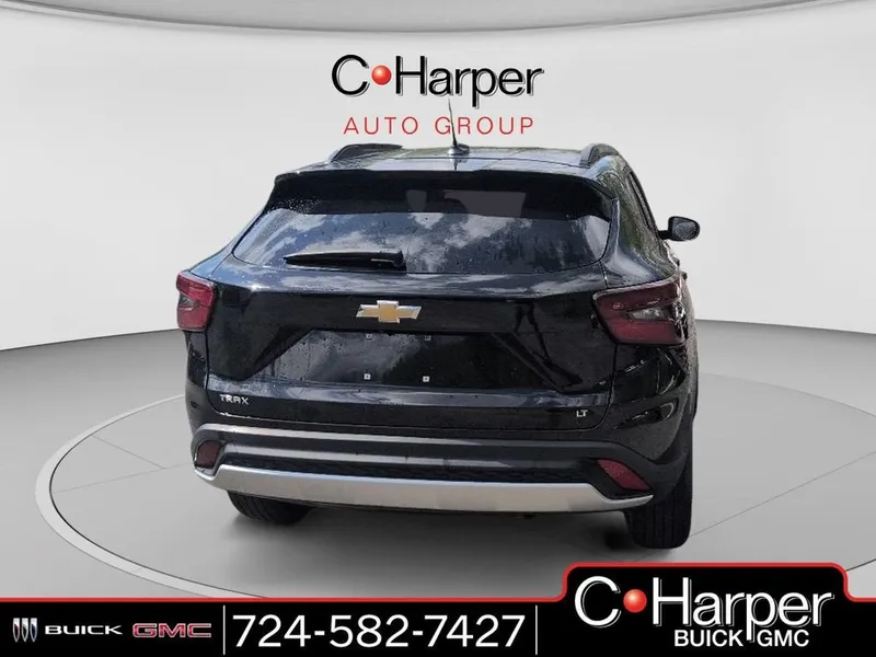 2025 Chevrolet Trax LT in Mosaic Black Metallic — front three-quarter view