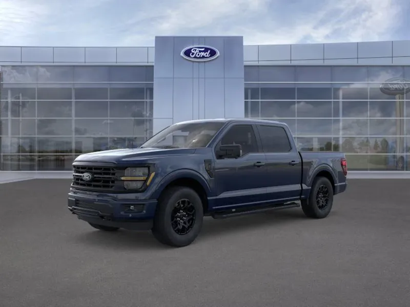 2026 Ford F-150 in HX Blue — front three-quarter view