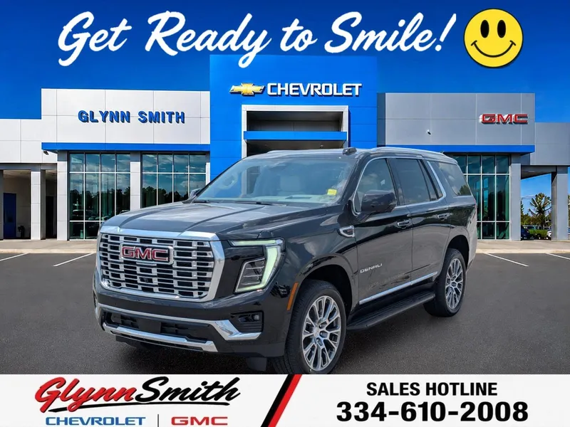 2026 GMC Yukon Denali in Onyx Black — front three-quarter view