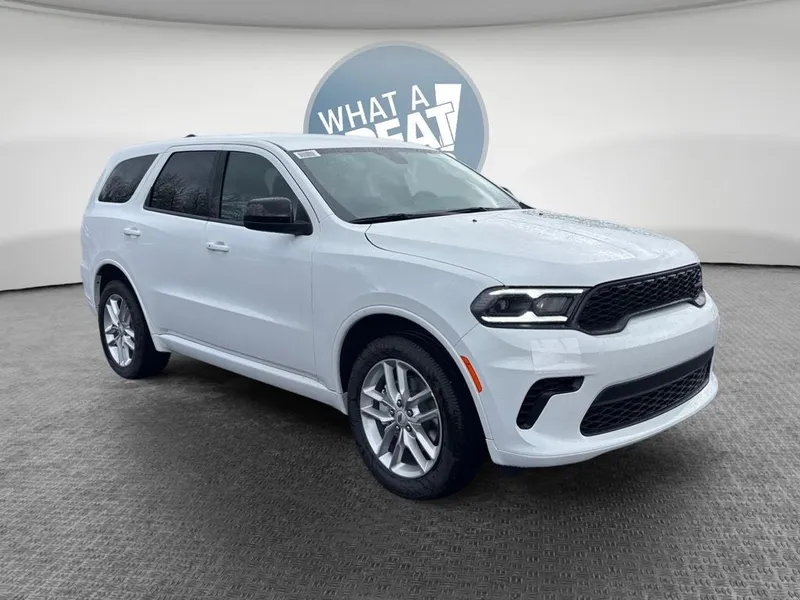 2026 Dodge Durango GT in White Knuckle Clearcoat — front three-quarter view