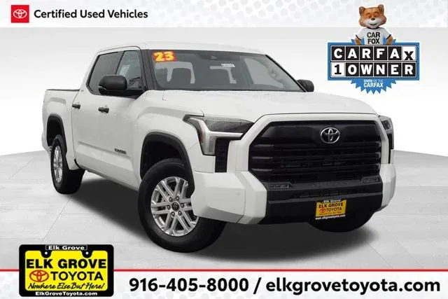 2023 Toyota Tundra SR5 in White — front three-quarter view
