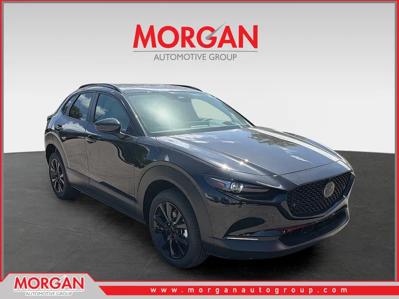 2026 Mazda CX-30 2.5 Turbo Aire Edition in Jet Black Mica — front three-quarter view