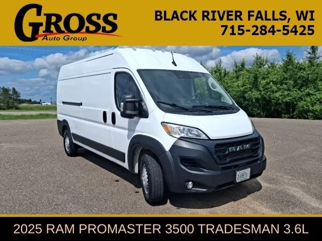 2025 RAM ProMaster 3500 High Roof in Bright White Clearcoat — front three-quarter view