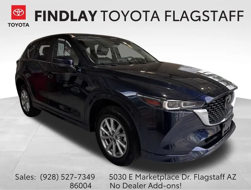 2025 Mazda Mazda CX-5 2.5 S Preferred Package in Deep Crystal Blue Mica — front three-quarter view