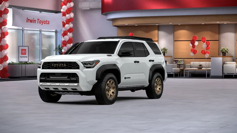 2026 Toyota 4Runner i-FORCE MAX Trailhunter in Ice Cap — front three-quarter view