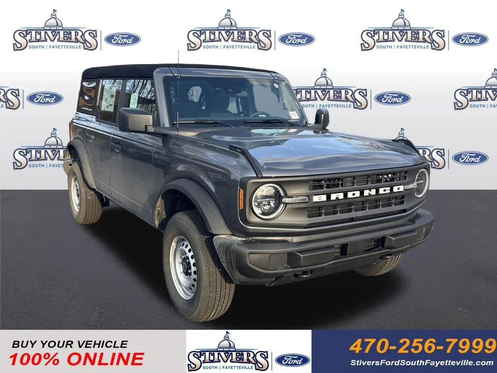 2026 Ford Bronco Base in Gray — front three-quarter view