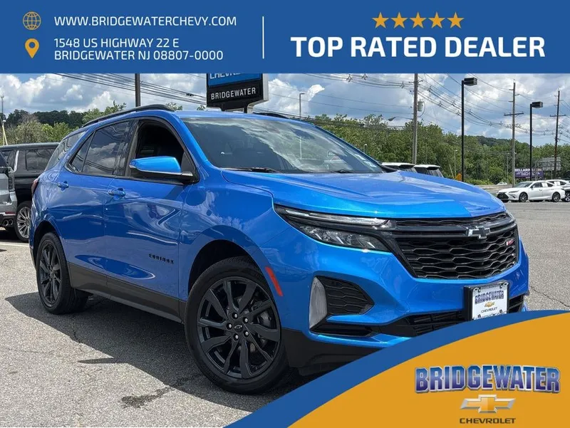 2024 Chevrolet Equinox RS in Riptide Blue Metallic — front three-quarter view