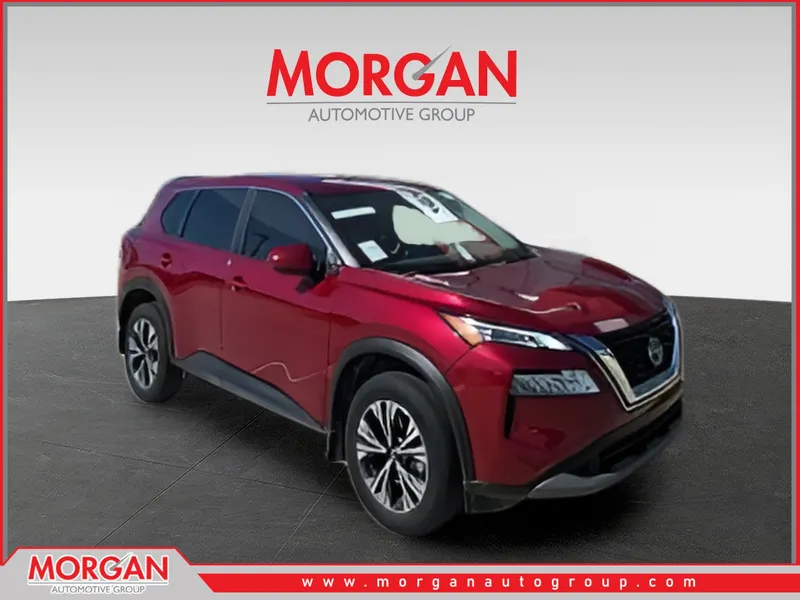 2023 Nissan Rogue SV in Red — front three-quarter view