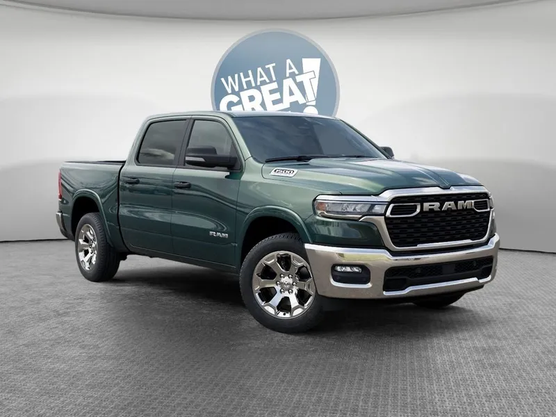 2026 RAM 1500 Big Horn/Lone Star in Serrano-Green Metallic Exterior Paint — front three-quarter view