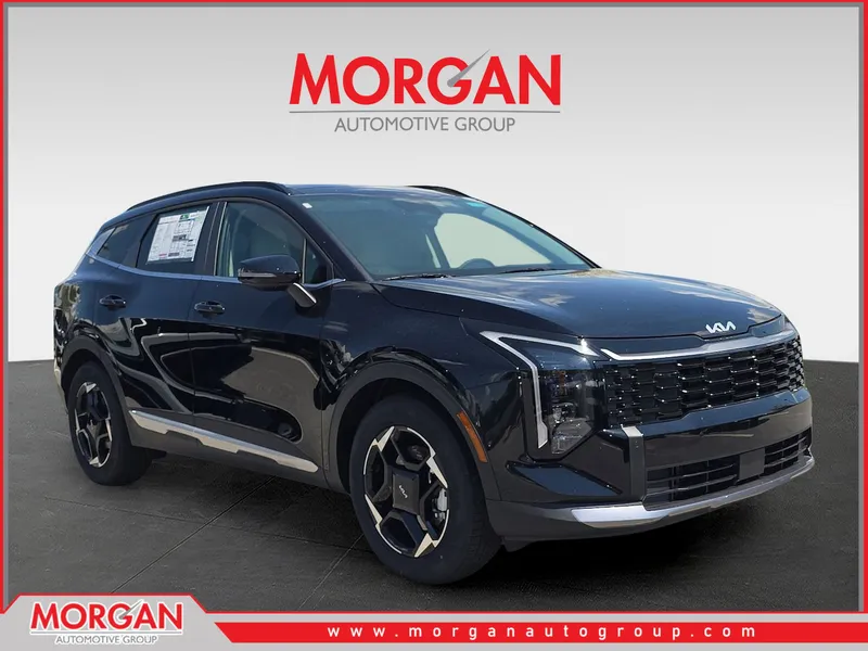 2026 Kia Sportage EX in Ebony Black — front three-quarter view