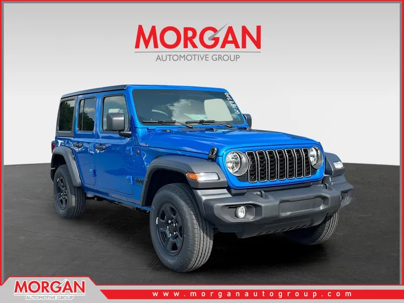 2026 Jeep Wrangler Sport in Blue — front three-quarter view