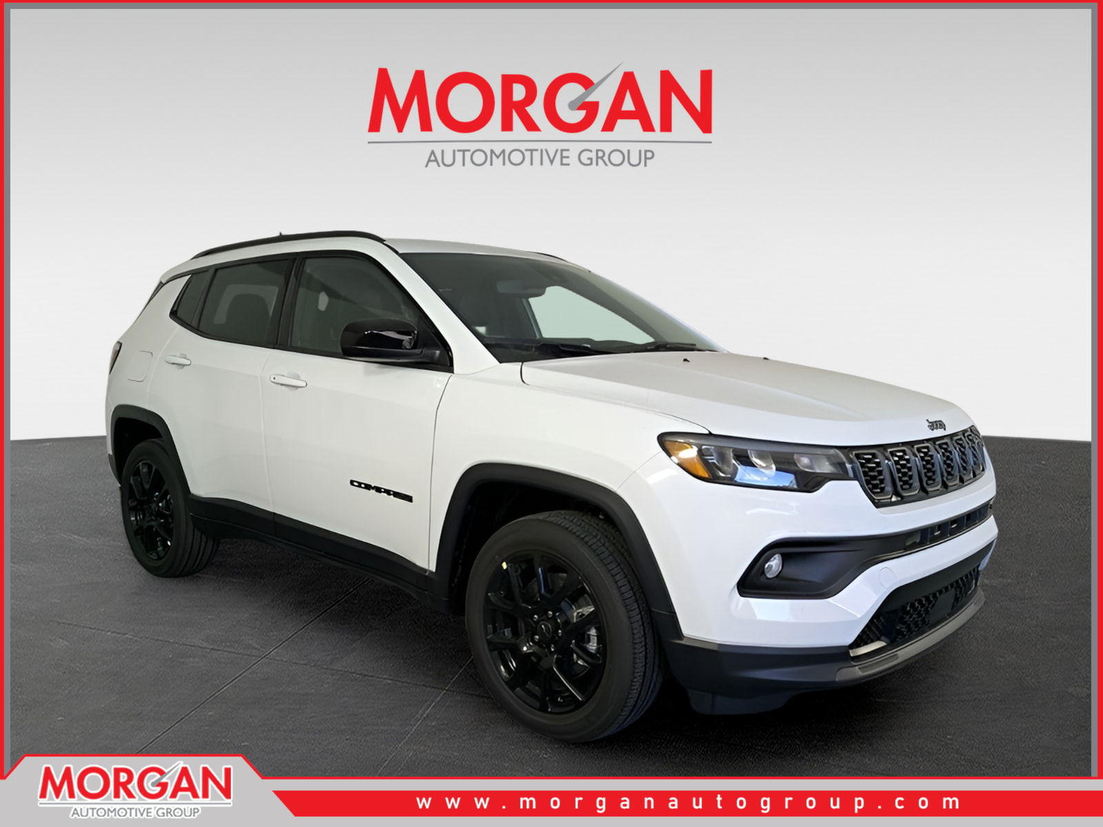 2026 Jeep Compass Latitude in White — front three-quarter view