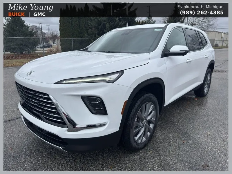 2026 Buick Enclave Preferred in Summit White — front three-quarter view