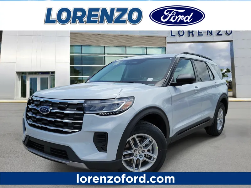 2026 Ford Explorer Active w/200A Pkg in Space White Metallic — front three-quarter view