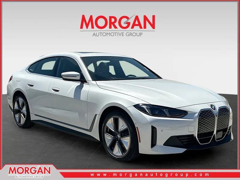 2026 BMW i4 eDrive40 in White — front three-quarter view