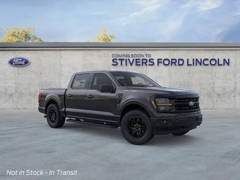 2026 Ford F-150 XLT in Agate Black Metallic — front three-quarter view