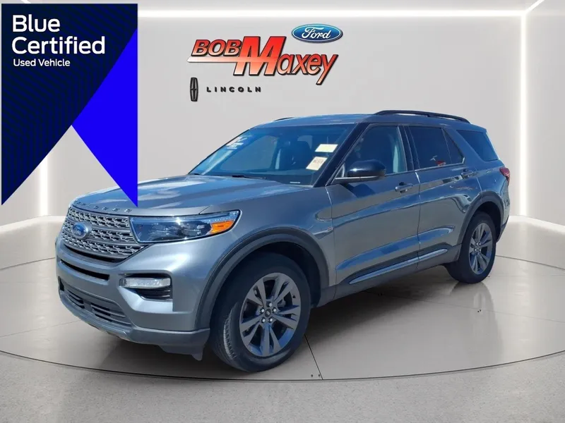 2024 Ford Explorer XLT in Gray Metallic — front three-quarter view