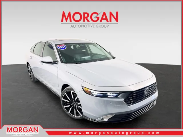 2024 Honda Accord Hybrid Touring in Gray — front three-quarter view