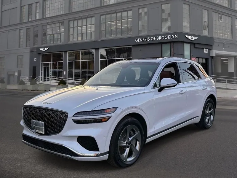 2026 Genesis GV70 2.5T Advanced in Uyuni White — front three-quarter view
