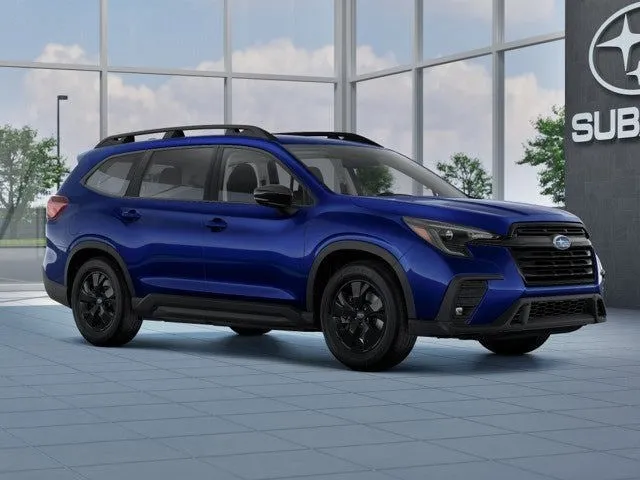 2026 Subaru ASCENT Premium 7-Passenger in Sapphire Blue Pearl — front three-quarter view