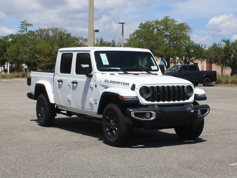 2026 Jeep Gladiator 85th Anniversary Edition in Bright White Clear-Coat Exterior Paint — front three-quarter view