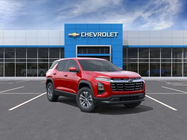 2026 Chevrolet Equinox LT in Radiant Red Tintcoat — front three-quarter view