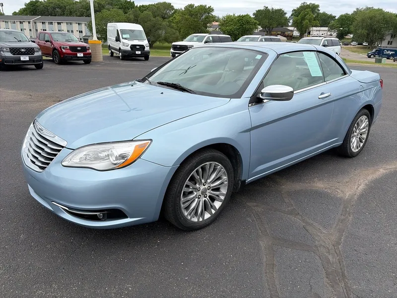 2013 Chrysler 200 LIMITED CONVERTIBLE in Crystal Blue Pearl — front three-quarter view