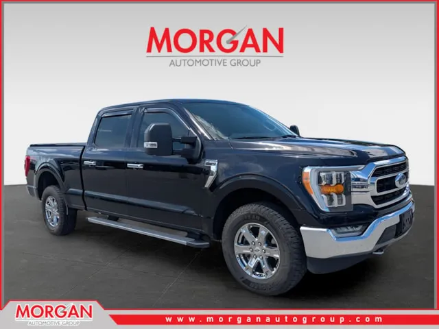 2021 Ford F-150 XLT in Black — front three-quarter view