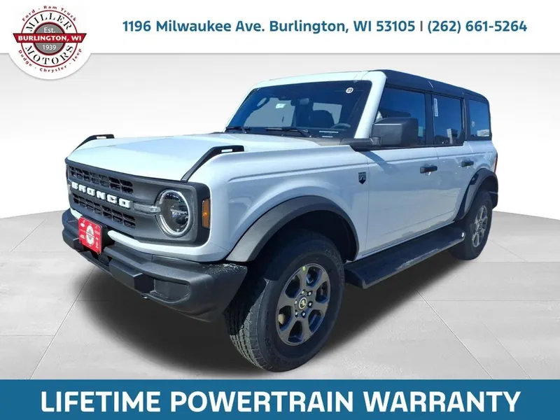 2026 Ford Bronco Big Bend in Oxford White — front three-quarter view