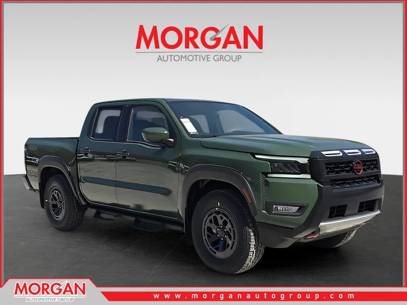 2026 Nissan Frontier PRO-X in Green — front three-quarter view