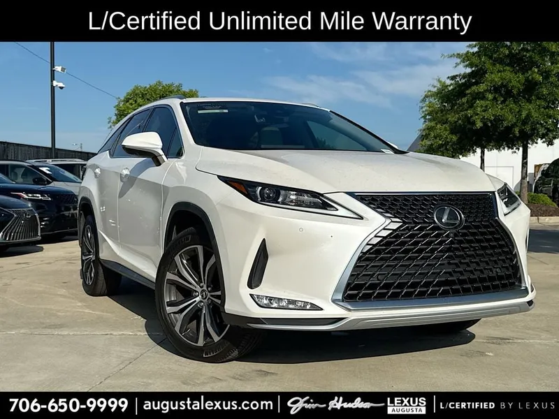 2022 Lexus RX 350L L/CERTIFIED in Eminent White Pearl — front three-quarter view