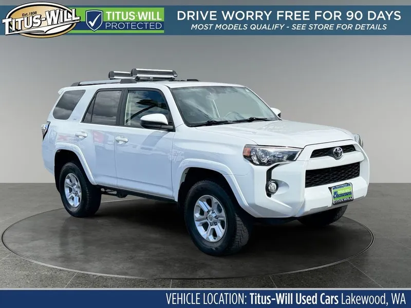 2019 Toyota 4Runner SR5 in Super White — front three-quarter view