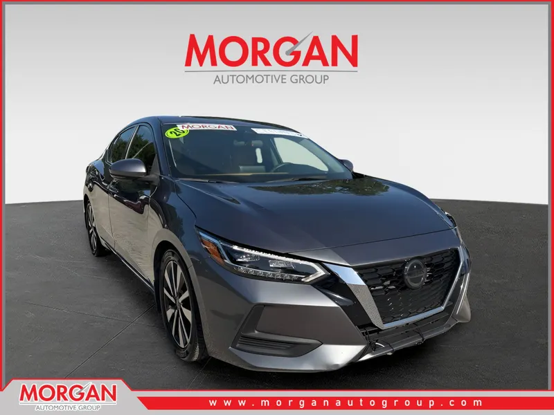 2020 Nissan Sentra SV in Gun Metallic — front three-quarter view
