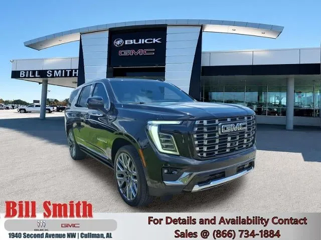 2025 GMC Yukon Denali Ultimate in Onyx Black — front three-quarter view
