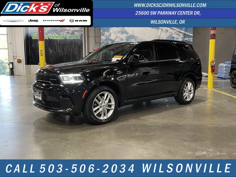 2024 Dodge Durango GT Plus in Db Black Crystal Clearcoat — front three-quarter view